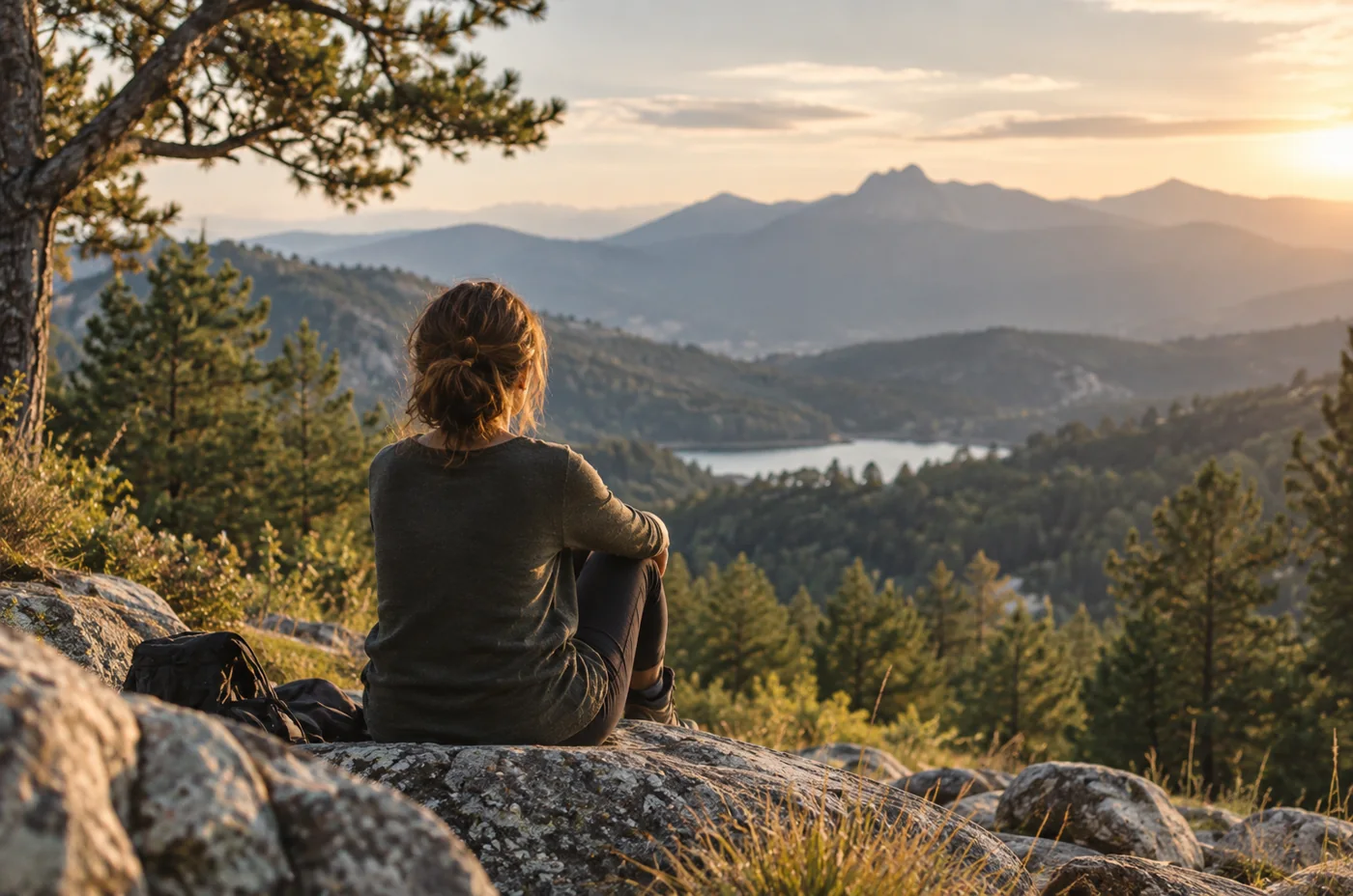 Mujer contemplando un paisaje mientras reflexiona: no sé qué hacer con mi vida